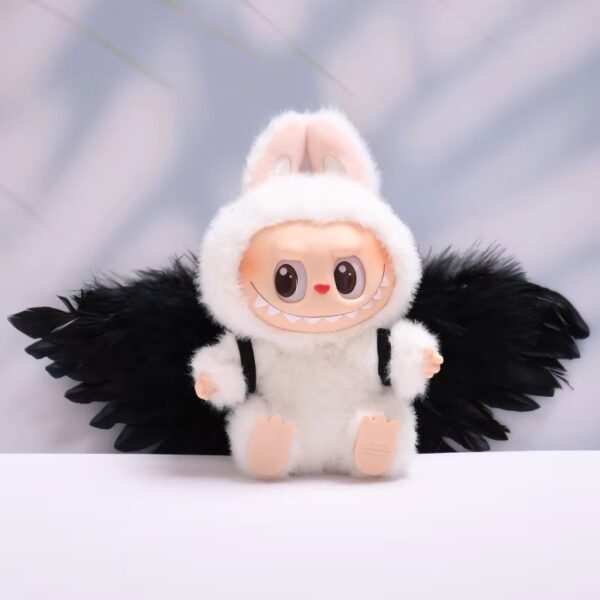 POP MART Labubu Angel Wing Outfit for Labubu Figures – White Angel Clothes Set with Wings (Doll Not Included)